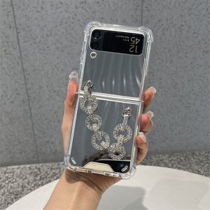 Mirror transluscent protective edge cover with bracelet ring
